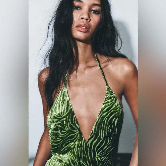 BRAND NEW ZARA VELVET HALTER DRESS – SIZE SMALL with tag on ! - Picture 6 of 13